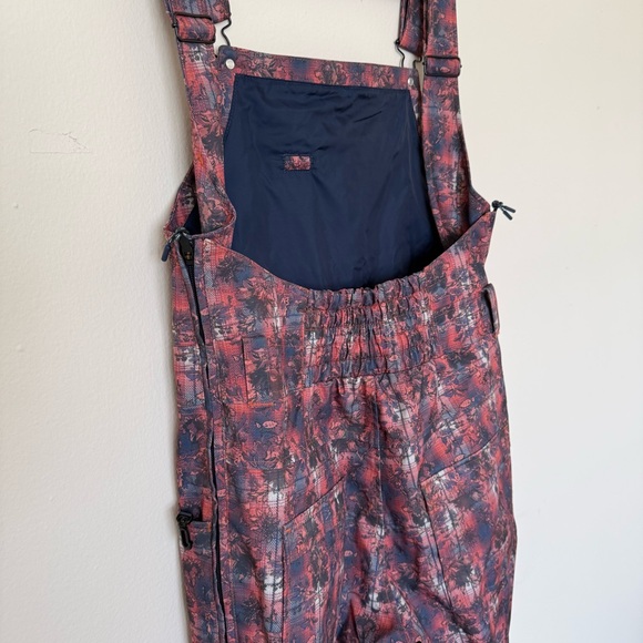 Burton Red and Black Plaid Snow Bib Overalls - Picture 5 of 7